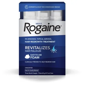 Men's Extra Strength Hair Regrowth Treatment 5% Minoxidil topical aerosol Three 60 g cans
